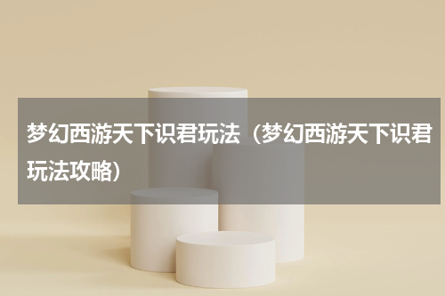 梦幻西游天下识君玩法（梦幻西游天下识君玩法攻略）