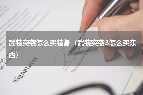 武装突袭怎么买装备（武装突袭3怎么买东西）