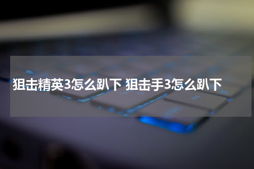 狙击精英3怎么趴下 狙击手3怎么趴下