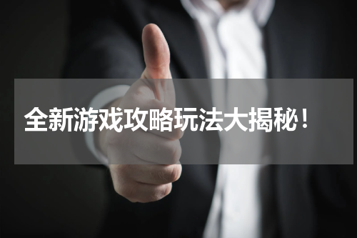  全新游戏攻略玩法大揭秘！